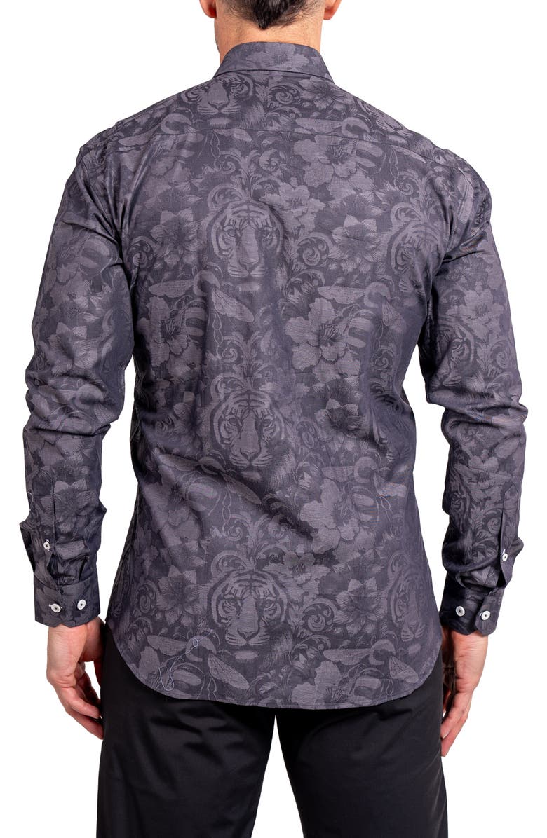 Maceoo Fibonacci Ascension Contemporary Fit Button-Up Shirt, Alternate, color, Grey