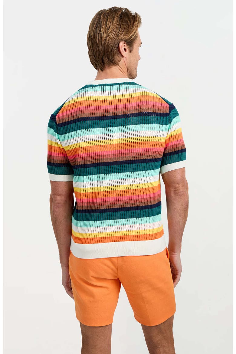 Carlos Short-Sleeve Mesh Crewneck, Alternate, color, Multi