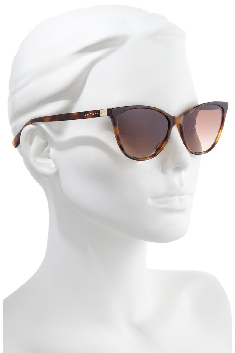 Le Pliage 57mm Gradient Cat Eye Sunglasses, Alternate, color, HAVANA