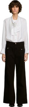 SANDRO Velvet straight-leg trousers