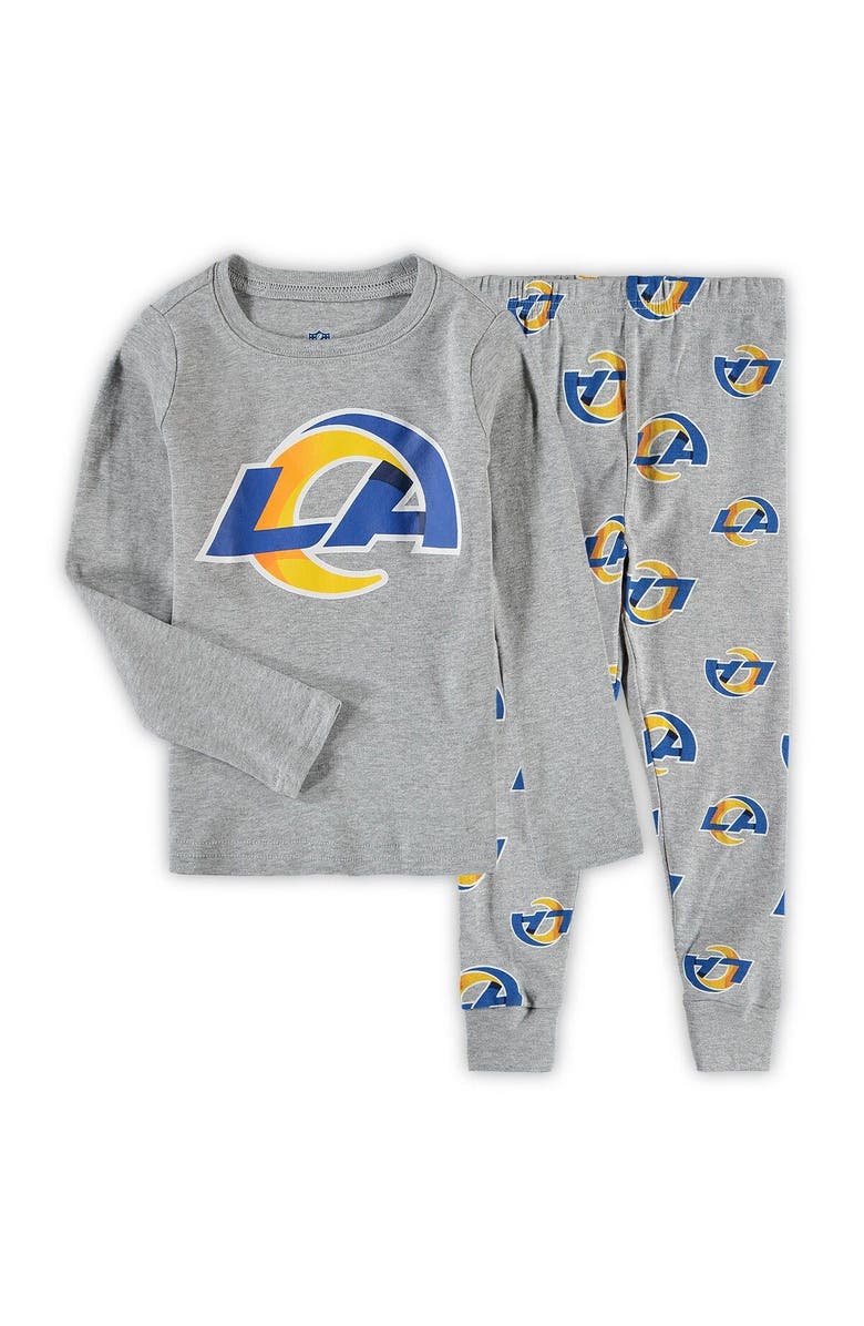 Outerstuff Preschool Gray Los Angeles Rams Long Sleeve T-Shirt & Pants Sleep Set, Main, color, 