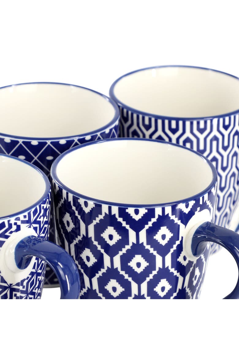 Declan 6 Piece 12 Ounce Assorted Stoneware Mug Set, Alternate, color, Blue