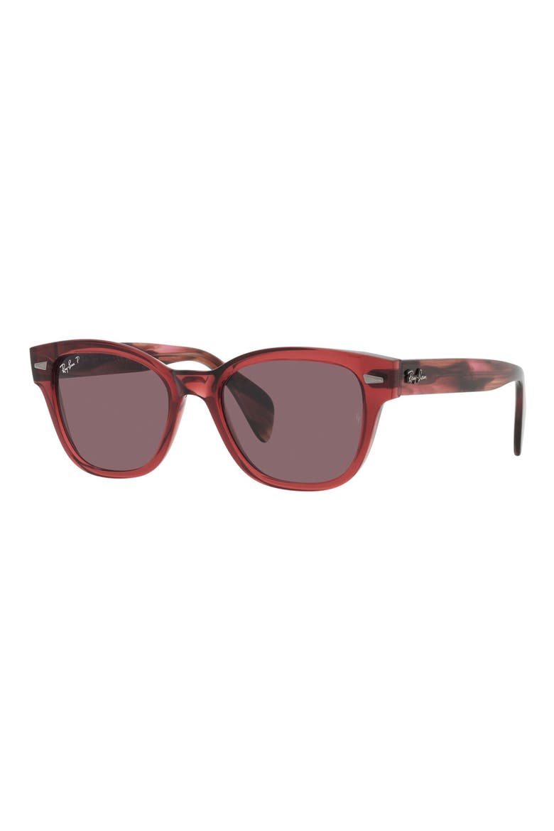 52mm Polarized Square Sunglasses, Alternate, color, TRANSPARENT PINK