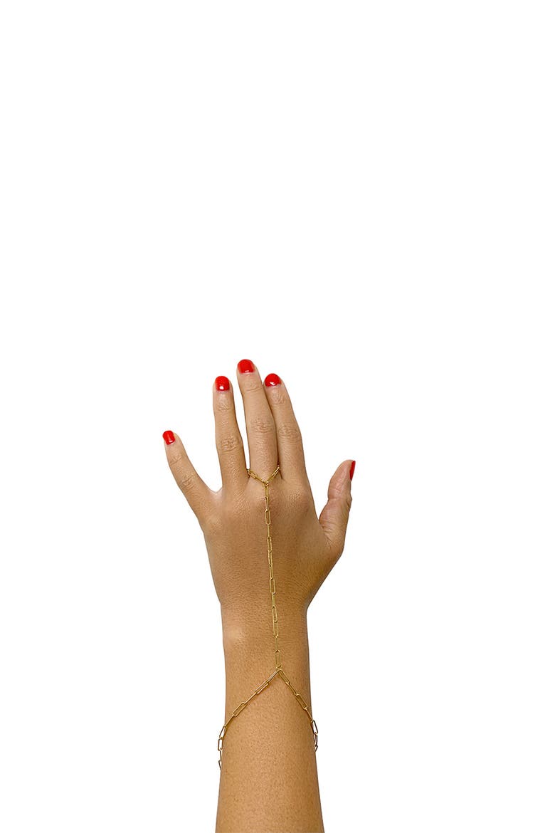 Paperclip Hand Chain, Alternate, color, YELLOW