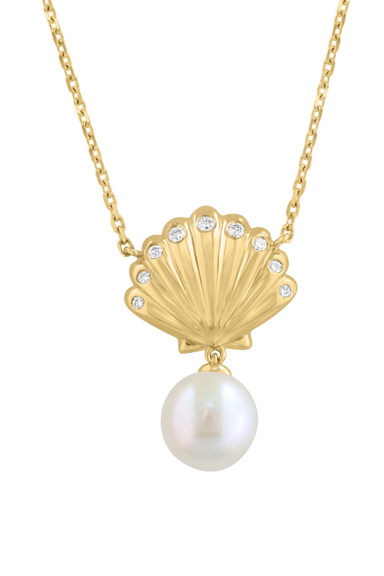 Freshwater Pearl Necklace, Alternate, color, 14K GOLD/ DIAMOND/ PEARL