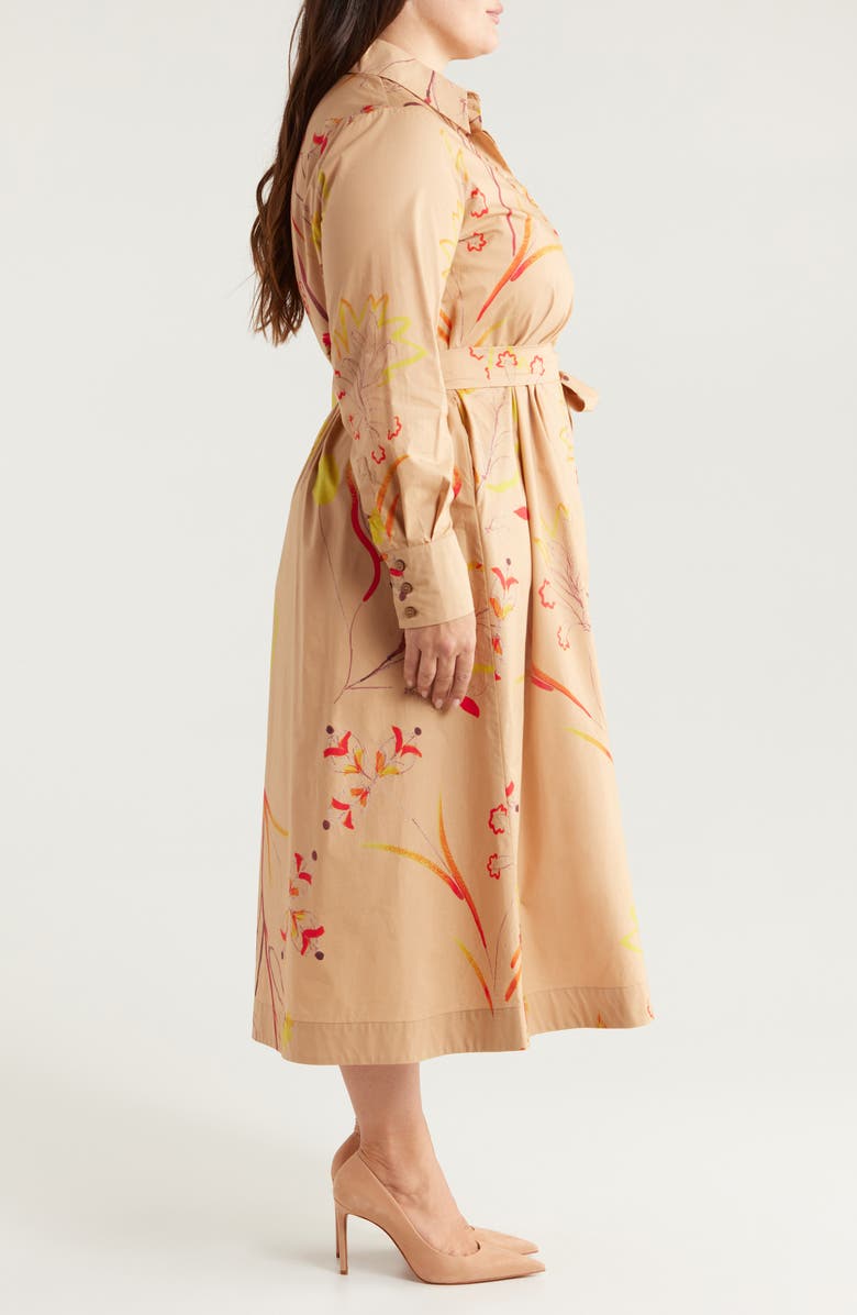 Marina Rinaldi Uta Long Sleeve Shirtdress, Alternate, color, 