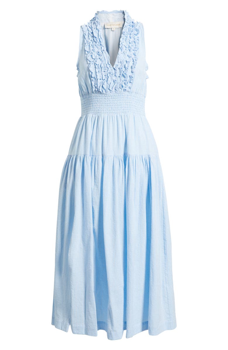 LOVE THE LABEL Eloise Ruffle Detail Cotton Gingham Dress, Alternate, color, 