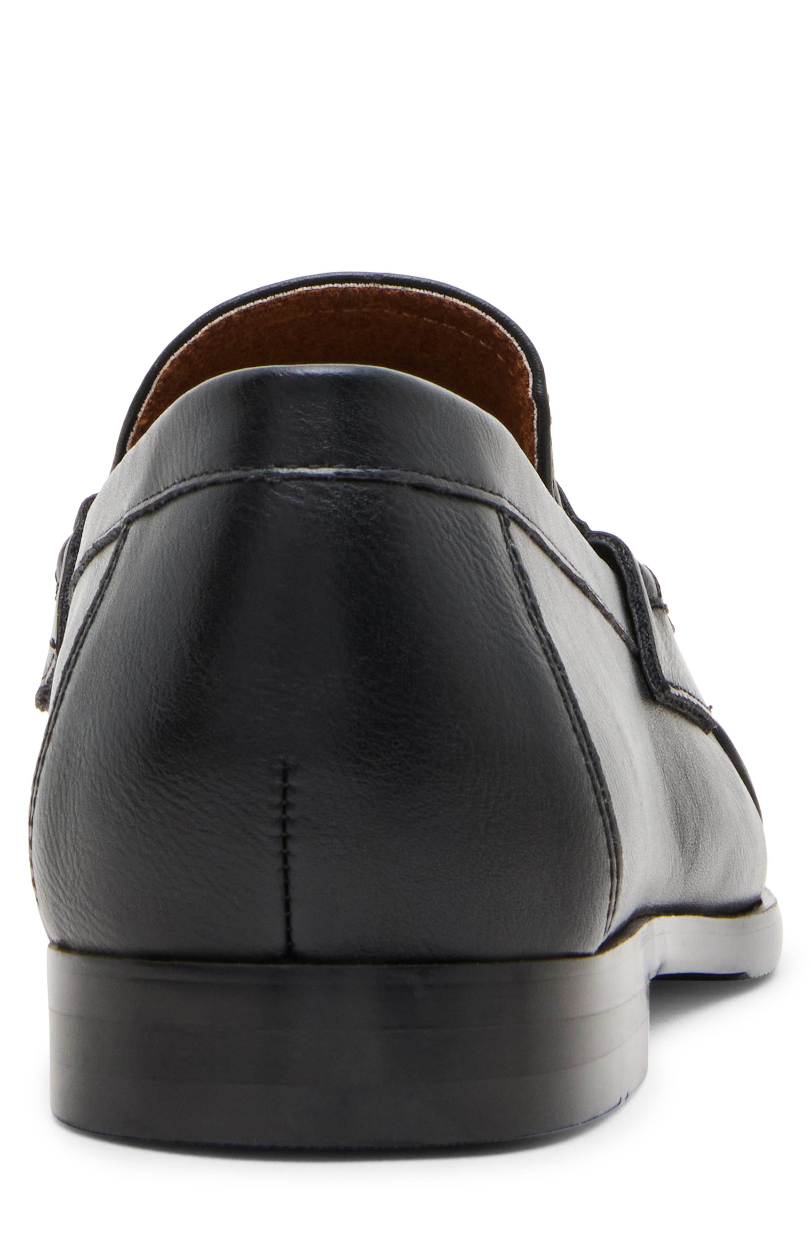 Blaise Faux Leather Penny Loafer, Alternate, color, BLACK