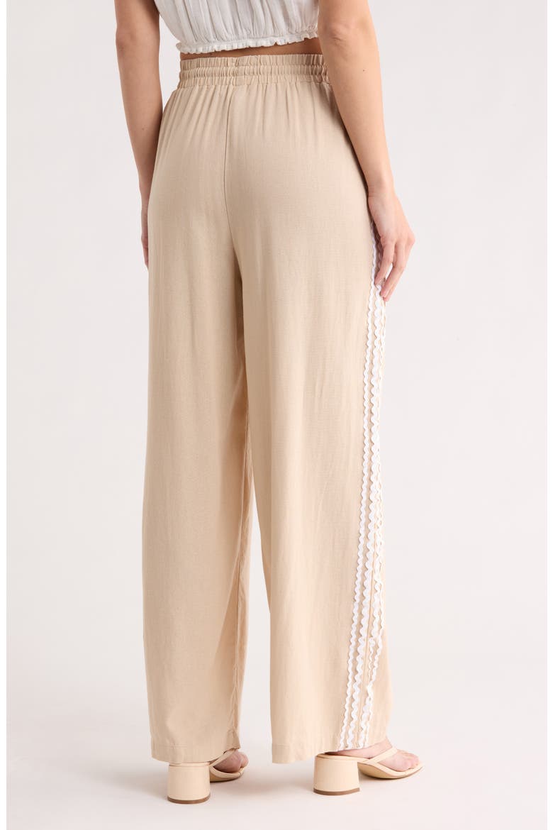 Rickrack Stripe Wide Leg Pants, Alternate, color, LINEN