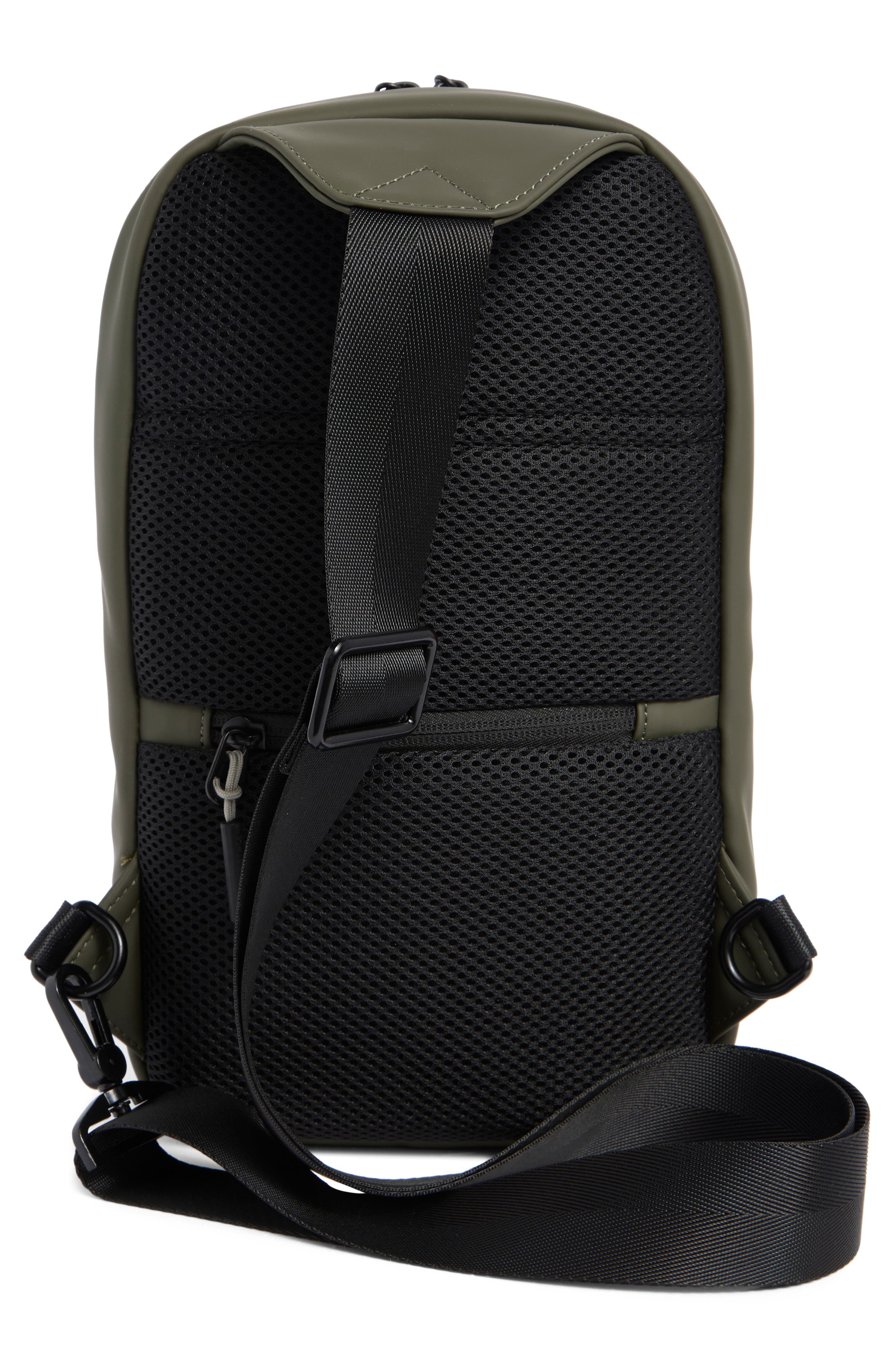 Rubberized Sling Backpack, Alternate, color, OLIVE