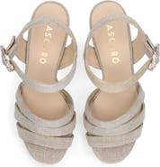 MASCARO Block Heel Glitzy Buckle Sandal