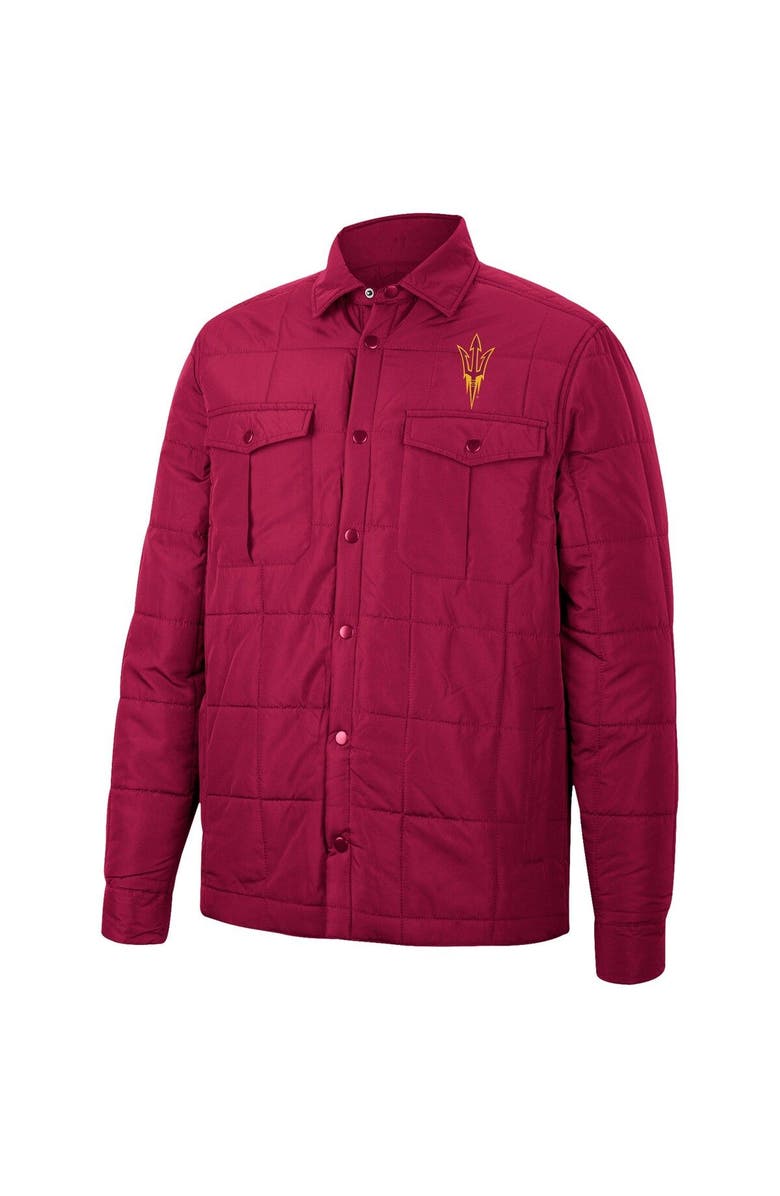 COLOSSEUM Men's Colosseum Maroon Arizona State Sun Devils Detonate Quilted Full-Snap Jacket, Alternate, color, 