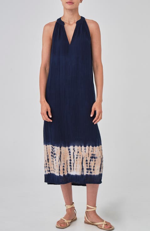 Sleeveless Gauze Midi Dress with Pockets