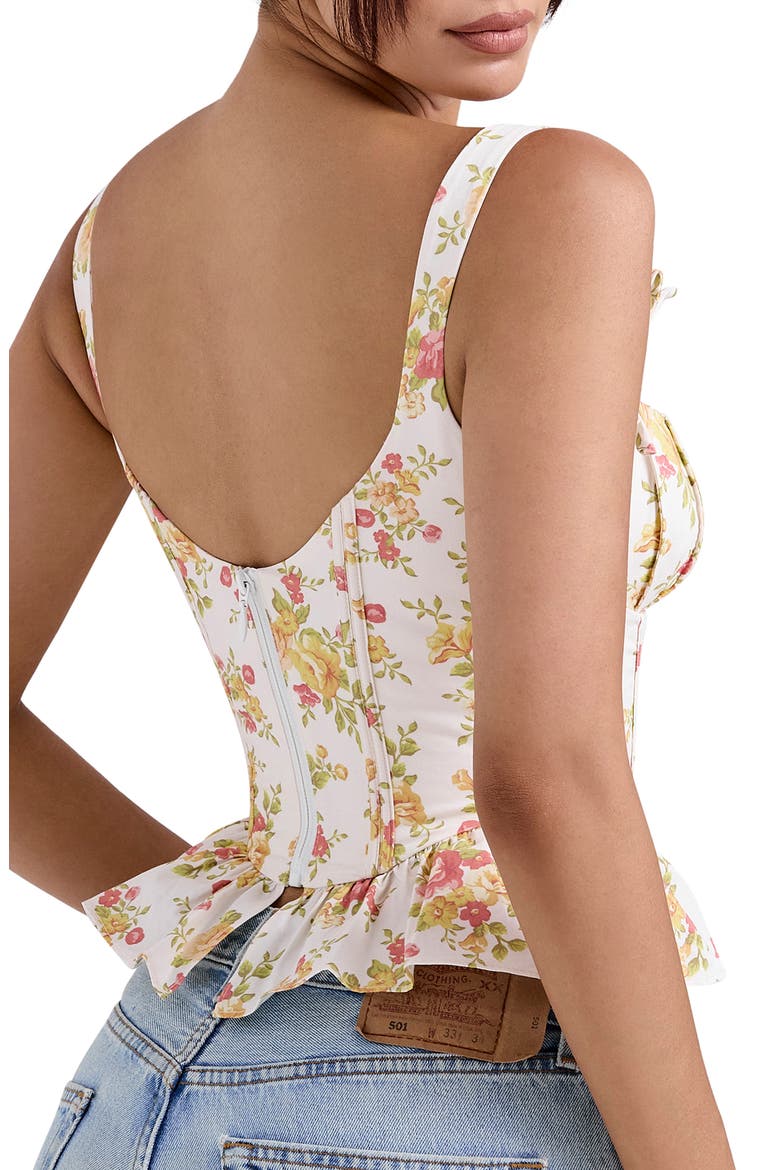 Gigou Print Corset Camisole, Alternate, color, JULY COTTAGE CREAM