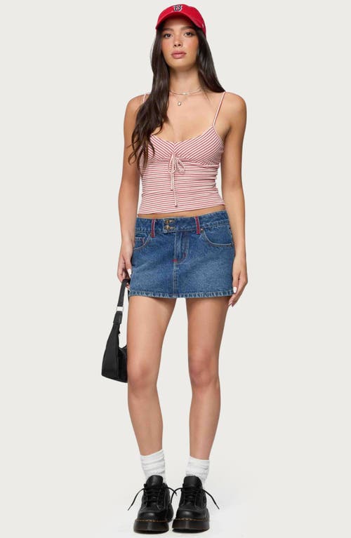 Edikted Tova Striped Scoop Tank Top In Red