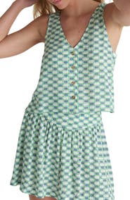 Hurley Venice Print Sleeveless Button-Front Top