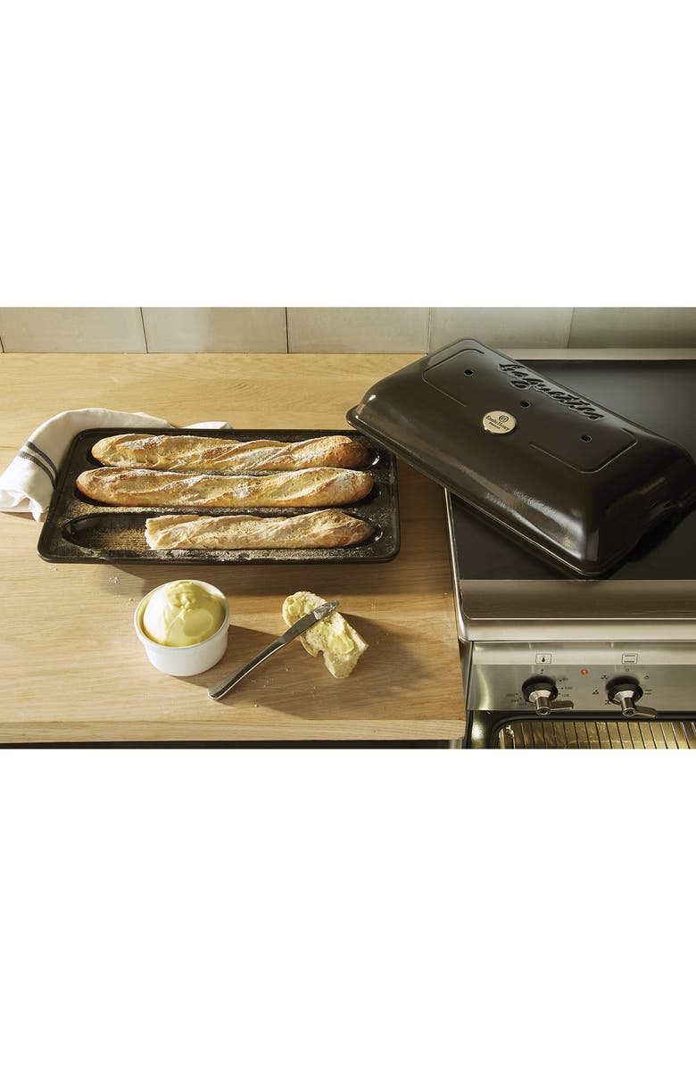 Emile Henry Flame Baguette Baker, Alternate, color, Charcoal