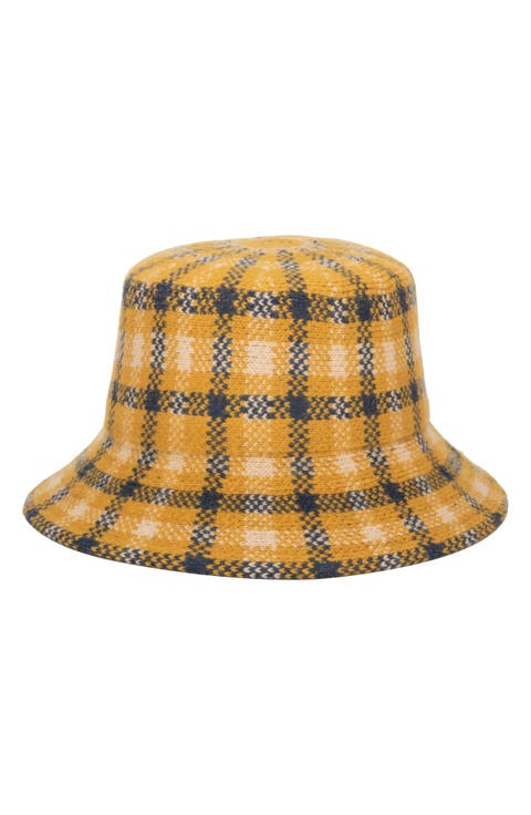 Knit Checkered Bucket Hat