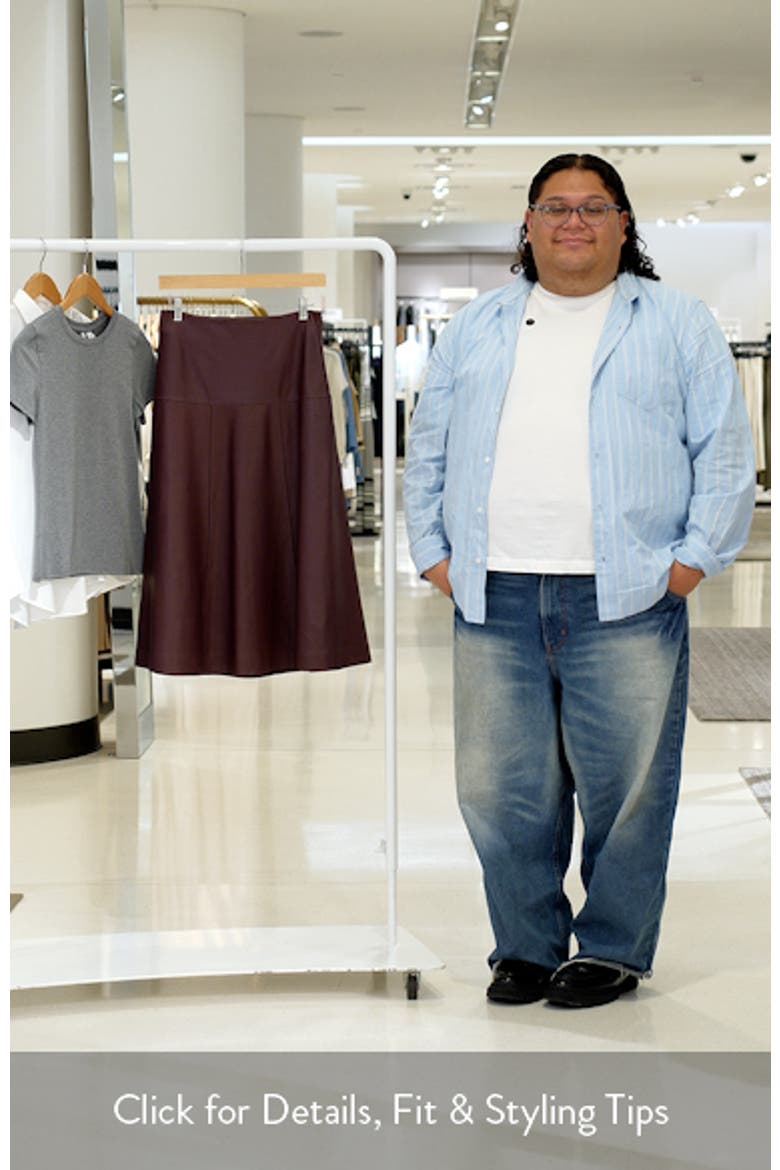Sevani A-Line Leather Midi Skirt video