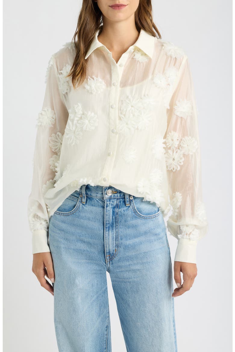 Cliona Floral Shirt, Main, color, CREAM