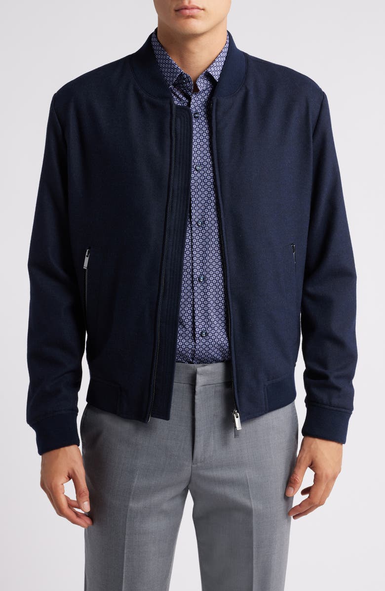 BOSS Hanry Bomber Jacket, Main, color, Dark Blue
