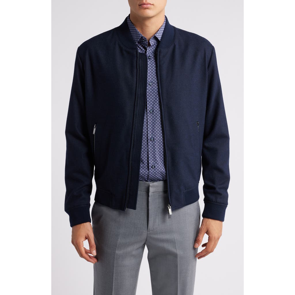 Hugo Boss Boss Hanry Bomber Jacket In Dark Blue