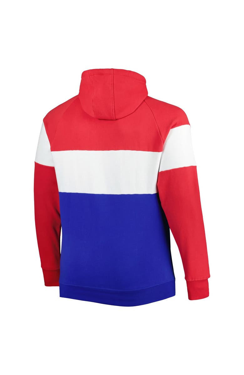 New Era Men's New Era Royal Buffalo Bills Big & Tall Throwback Colorblock Raglan Pullover Hoodie, Alternate, color, 