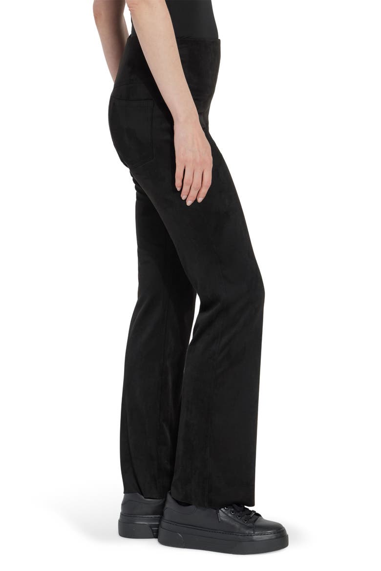 'Lyssentials Jesse Baby Bootcut Faux Suede Leggings, Alternate, color, BLACK