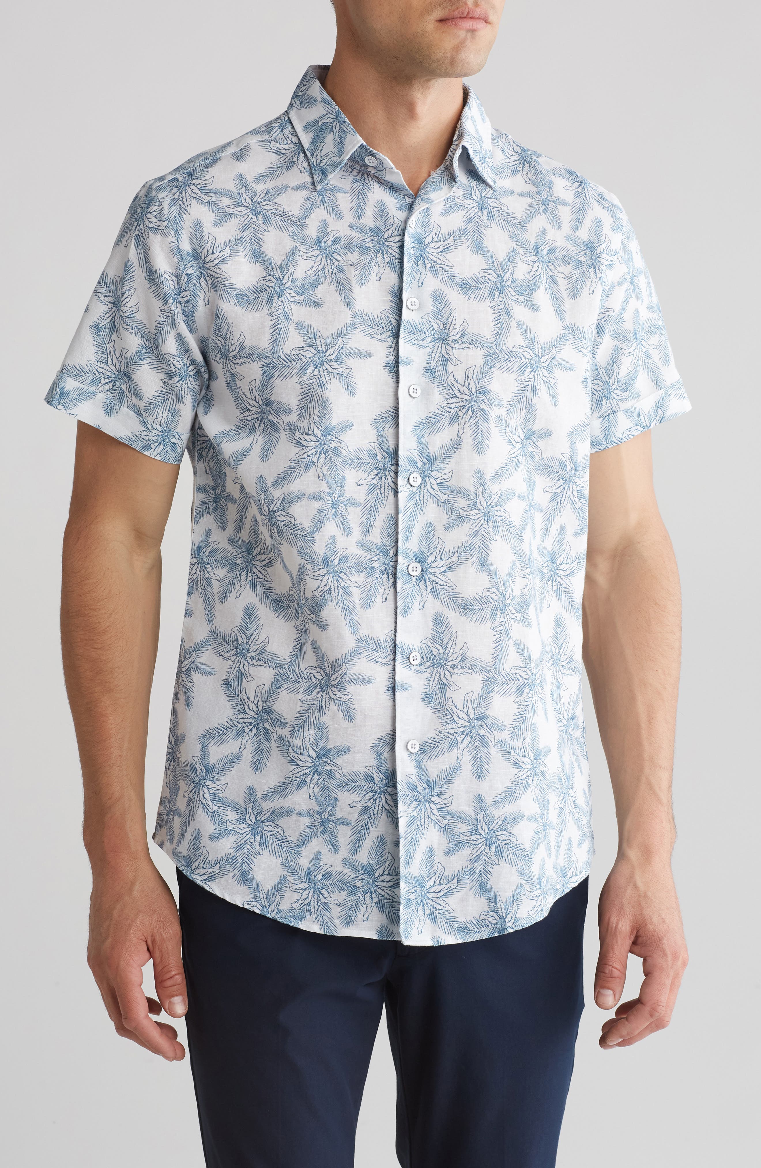 Rodd & Gunn Short Sleeve Linen & Cotton Blend Button-Up Shirt