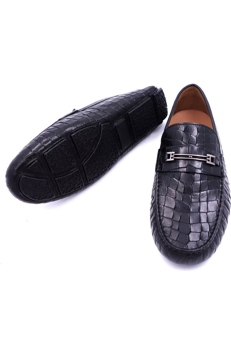 Bacco Bucci Calix Embossed Alligator Moccasin, Alternate, color,