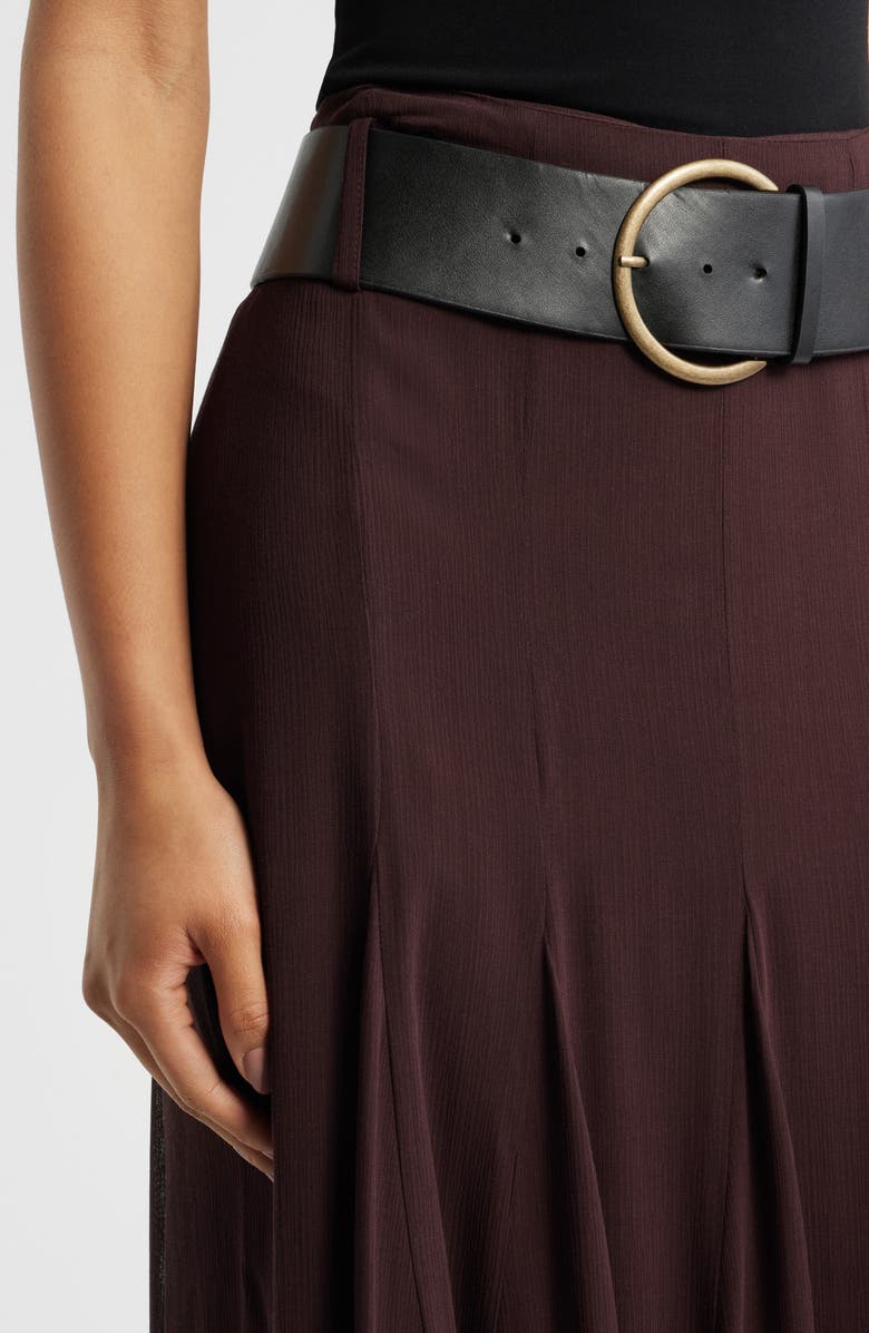 MANGO Belted Skirt, Alternate, color, Maroon