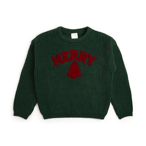 Sweet Wink Kids'  Merry Patch Christmas Knit Jumper In Green