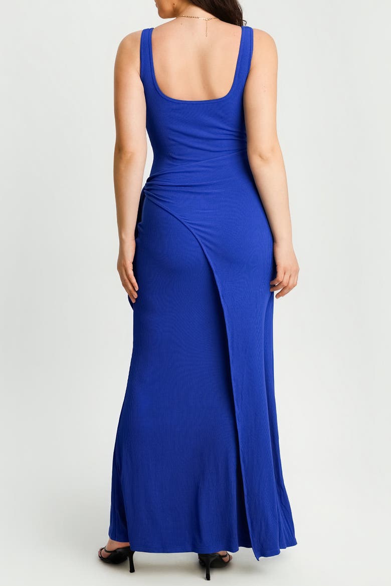 Built In Shapewear Modal Twist Wrap Maxi Dress, Alternate, color, Navy