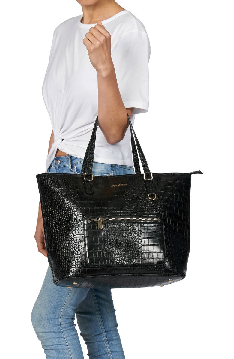 Urban Originals Croc Embossed Vegan Leather Tote, Alternate, color,