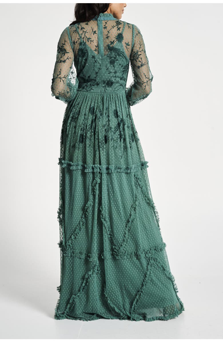 Frock and Frill Floral Embroidered Maxi Gown, Alternate, color, 