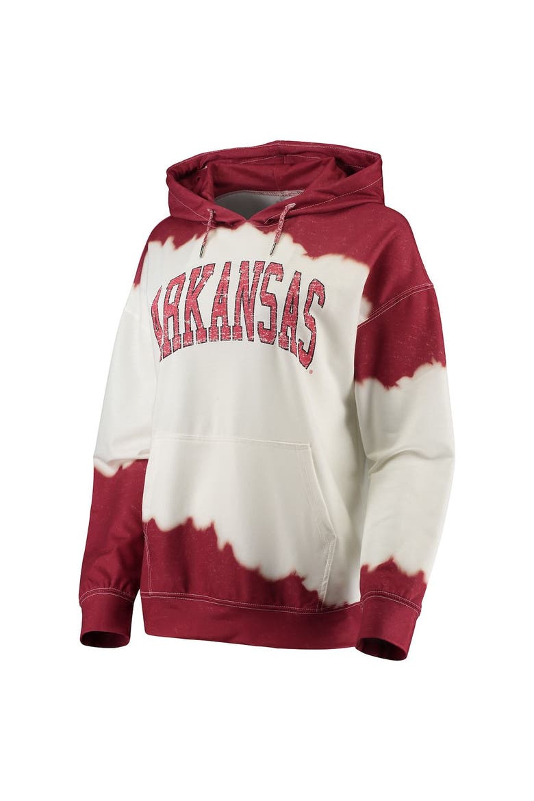 Women's Gameday Couture White/Cardinal Arkansas Razorbacks For the Fun Double Dip-Dyed Pullover Hoodie, Alternate, color, White