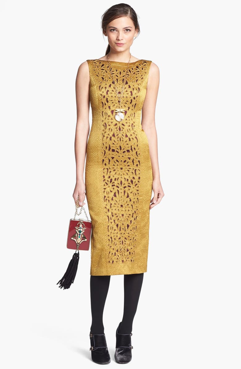 Tory Burch 'Birdie' Cotton Blend Midi Dress, Main, color, 