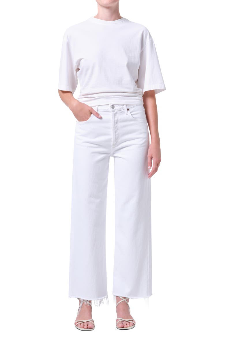 AGOLDE Ren High Waist Wide Leg Jeans, Alternate, color, Marshmallow White