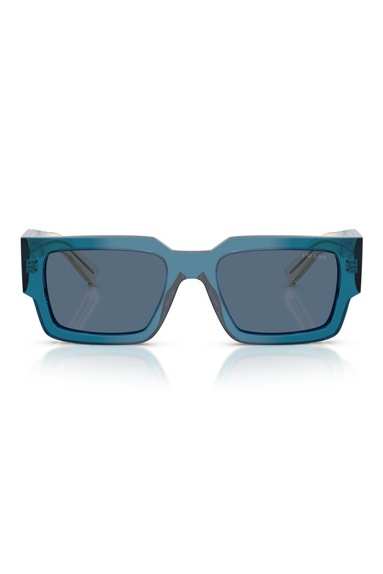 55mm Rectangular Sunglasses, Main, color, BLUE / DARK BLUE