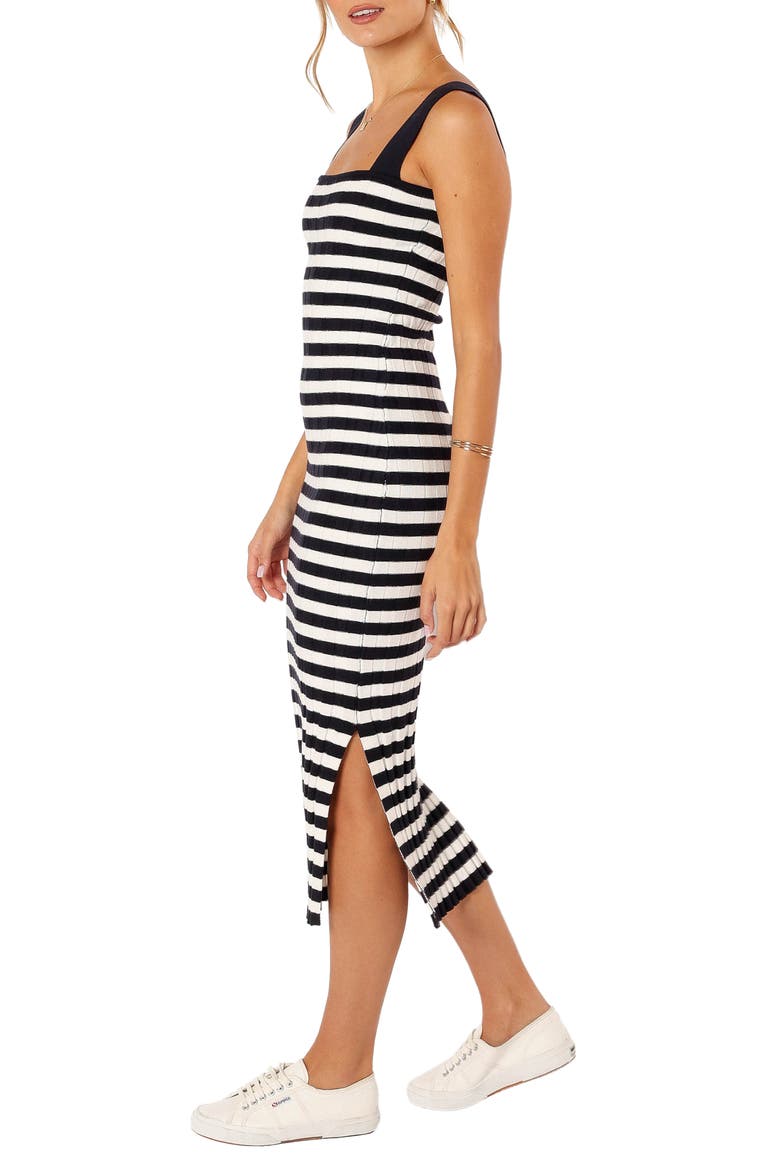 Ledger Stripe Midi Sweater Dress, Alternate, color, NAVY STRIPE
