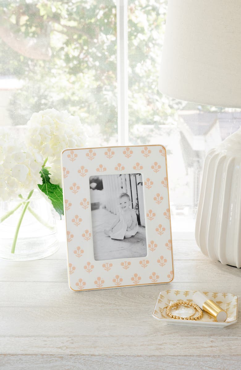 Sugar Paper Rose Floral Ceramic 4 x 6-Inch Picture Frame, Alternate, color, Rose