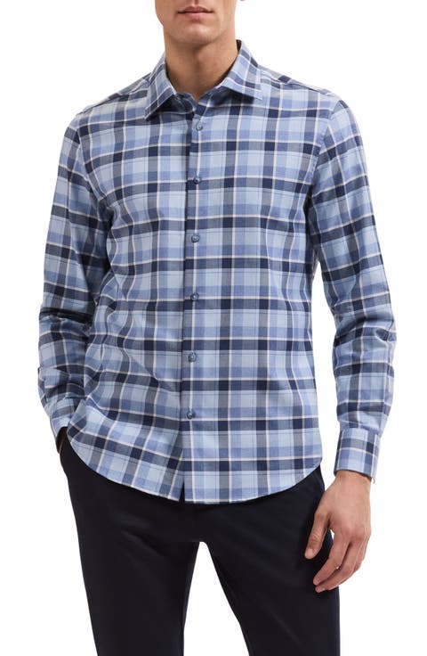 Julian Plaid Cotton & Cashmere Button-Up Shirt