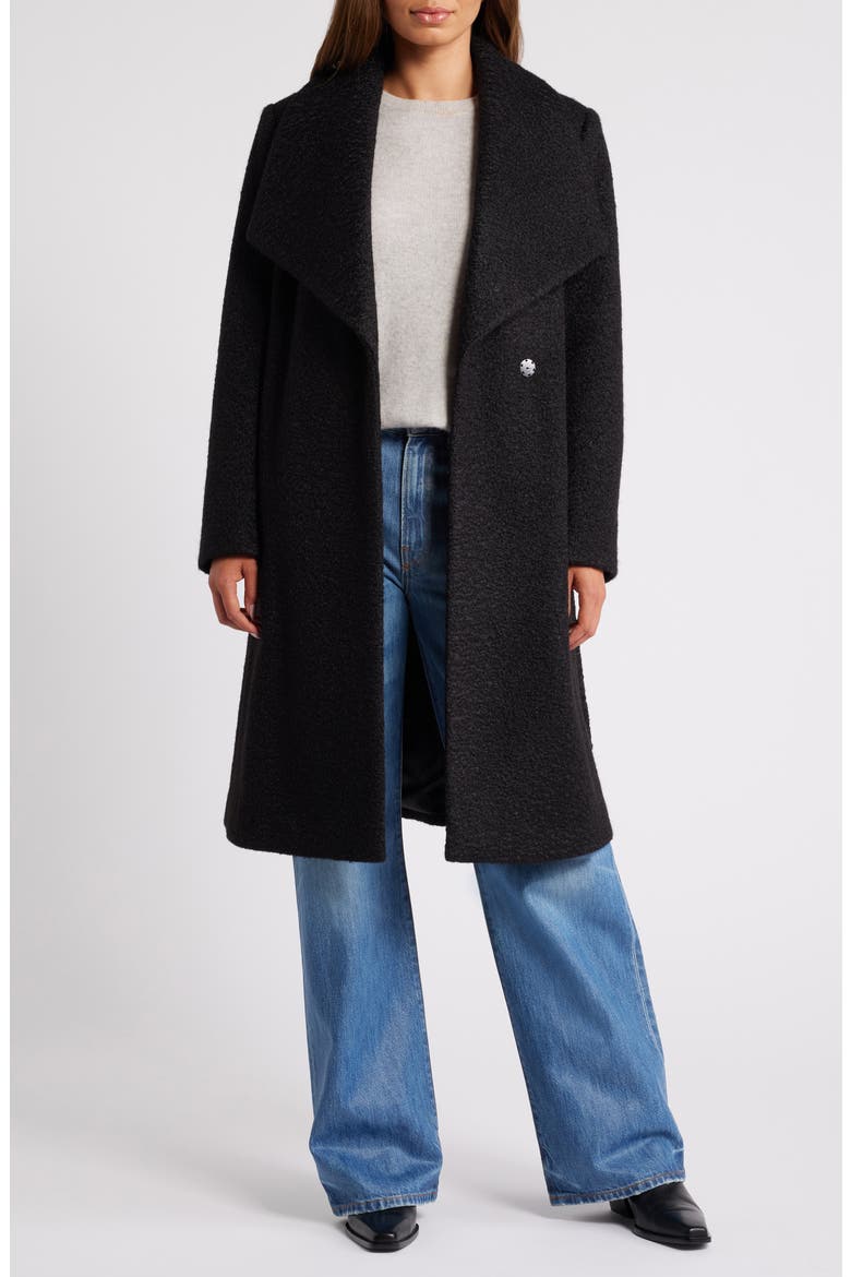 Longline Wrap Coat, Alternate, color, BLACK