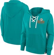 FANATICS Women's Fanatics Aqua Miami Dolphins Blitz Left Lace-Up Pullover Hoodie