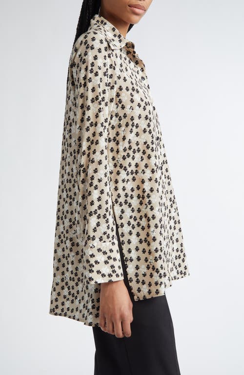 Proenza Schouler Emmeline Floral Stretch Silk Blend Button-up Top In Multi