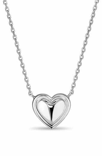 DEVATA Contoured Line Heart Pendant Necklace