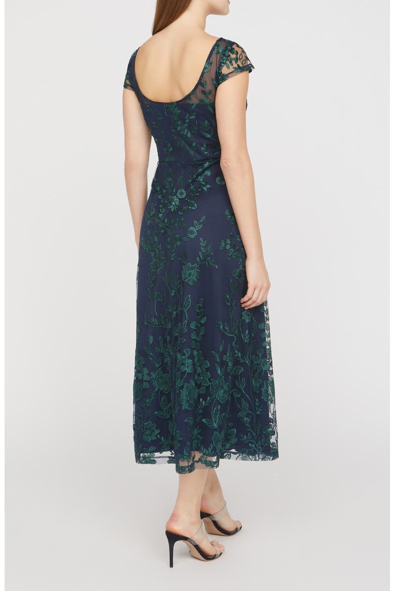 Meredith Floral Embroidery A-Line Dress, Alternate, color, NAVY/ GREEN