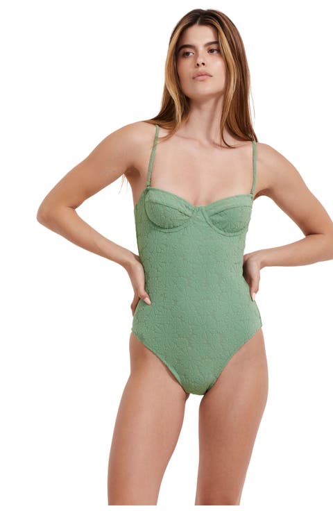 Spring Days Textured Underwire One Piece