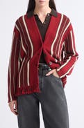 GUEST IN RESIDENCE Handloom Striped Cashmere & Wool Cardigan