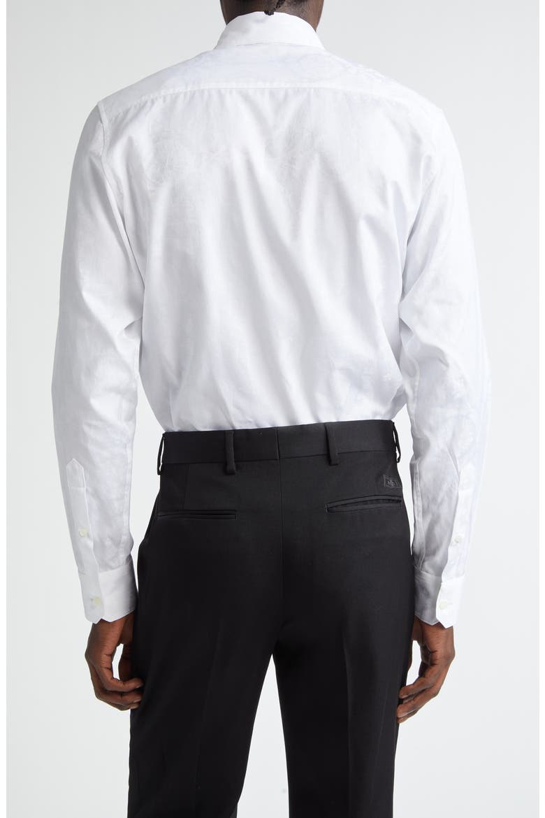 Barocco Jacquard Button-Up Shirt, Alternate, color, OPTICAL WHITE